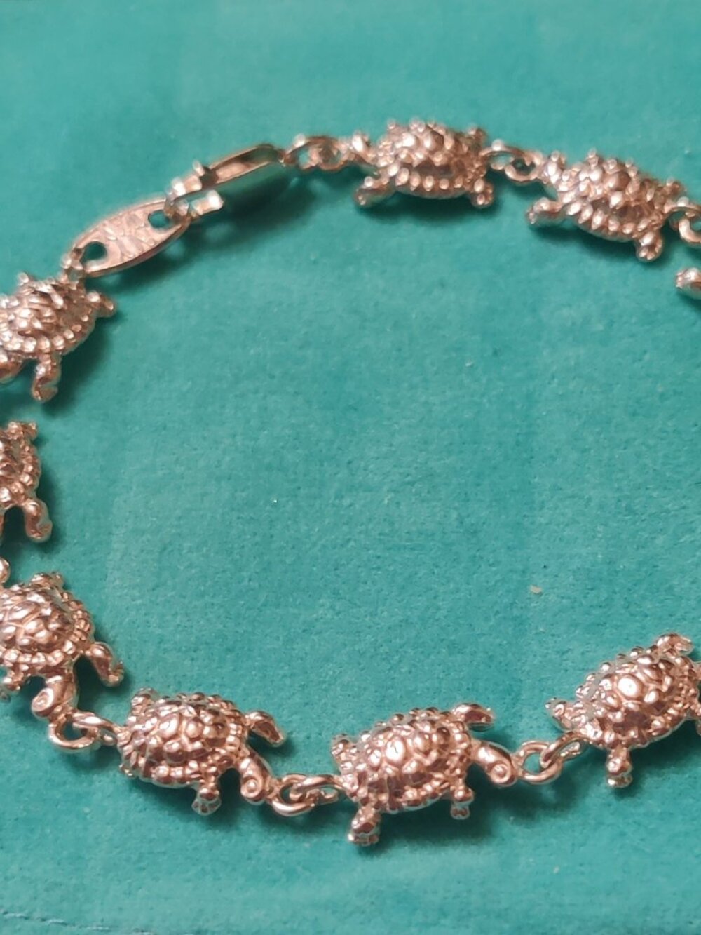 925 Silver Turtle Link Bracelet